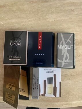 Issey Miyake Men's Fragrance Sample Set - White, Gold, Black, Navy